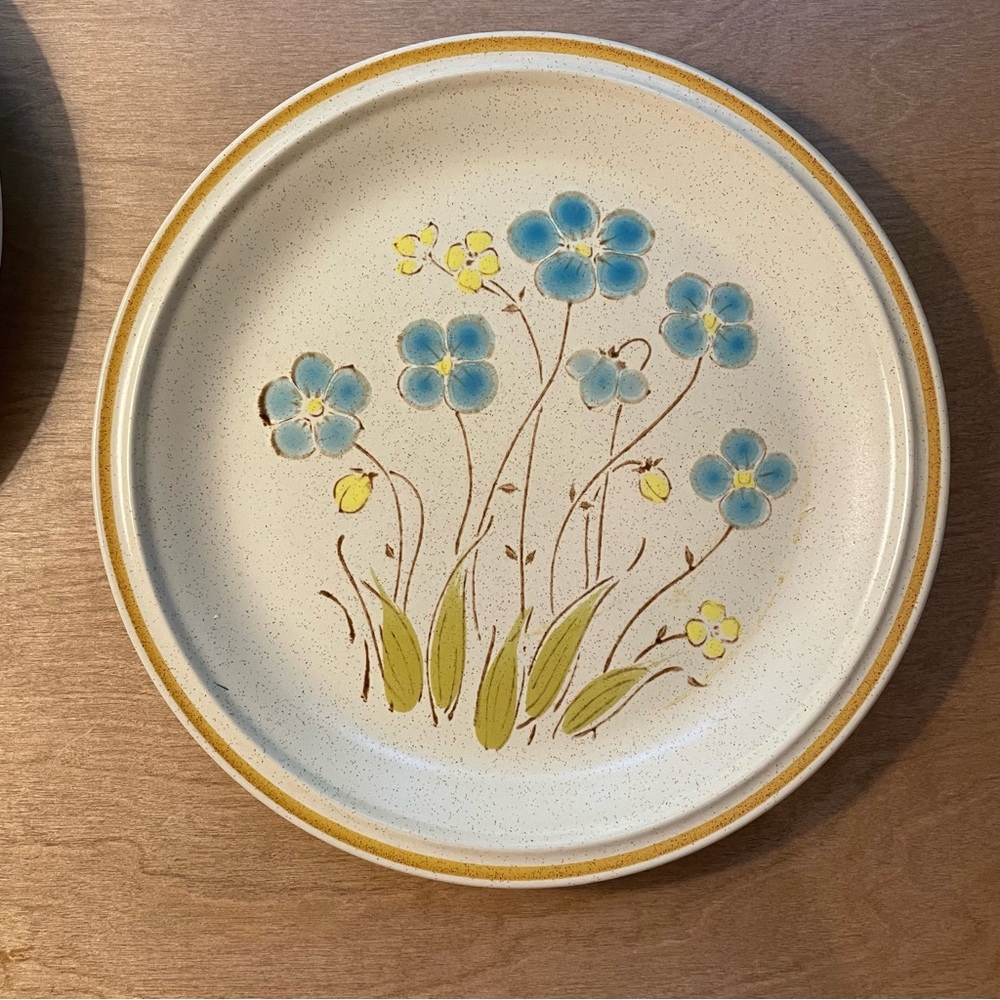 Garden Festival Blue Flowee Dinner Plates set of four (4)